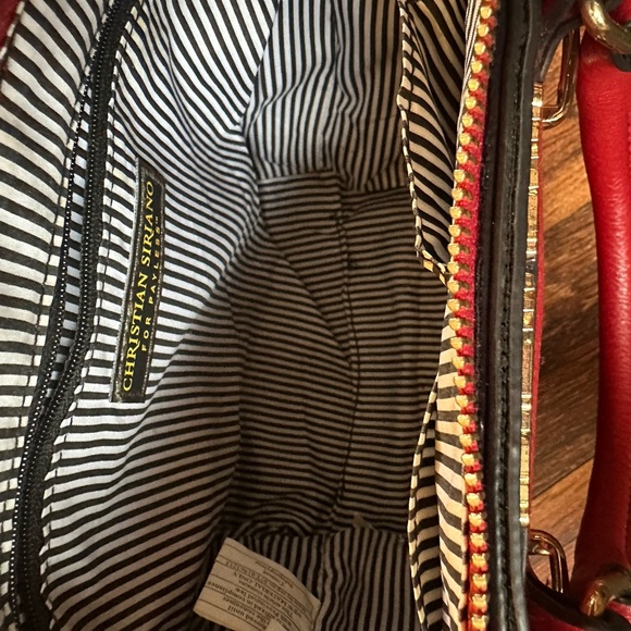 Christian Siriano Burgundy Leather Clutch - Picture 7 of 8